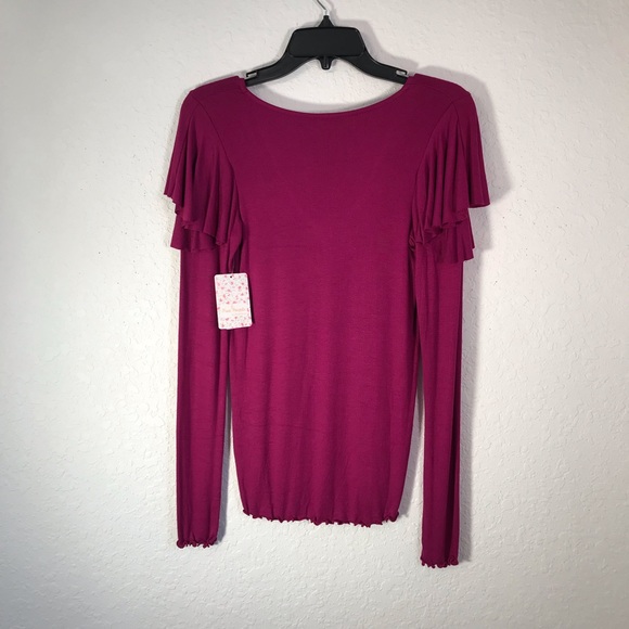 Free People berry color knit top NWT size small - Picture 5 of 5